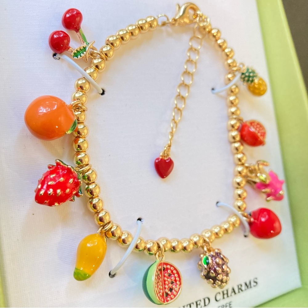 Piper K fruit charm bracelet viral summer tropical cherry strawberry - Picture 4 of 11